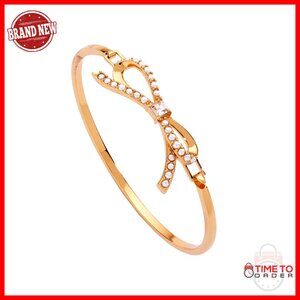 Gold Plated Brass Bracelet 7.25 Inch Nickel Free Pearl Accent